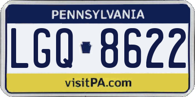 PA license plate LGQ8622