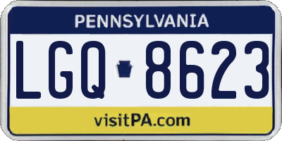 PA license plate LGQ8623