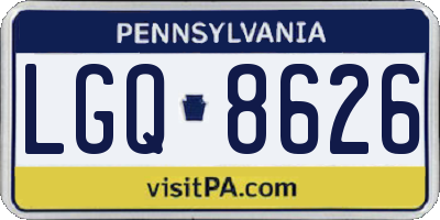 PA license plate LGQ8626