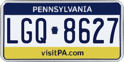 PA license plate LGQ8627