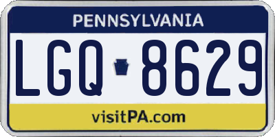 PA license plate LGQ8629