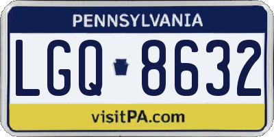 PA license plate LGQ8632