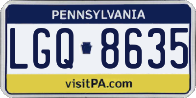 PA license plate LGQ8635