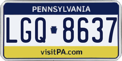 PA license plate LGQ8637