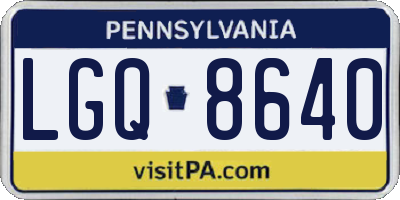 PA license plate LGQ8640