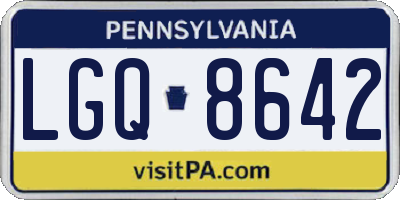 PA license plate LGQ8642