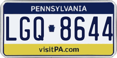 PA license plate LGQ8644