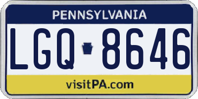 PA license plate LGQ8646