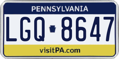 PA license plate LGQ8647