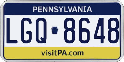 PA license plate LGQ8648