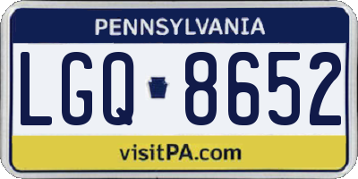 PA license plate LGQ8652
