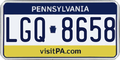 PA license plate LGQ8658