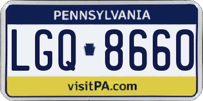 PA license plate LGQ8660