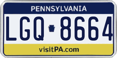 PA license plate LGQ8664