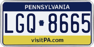 PA license plate LGQ8665
