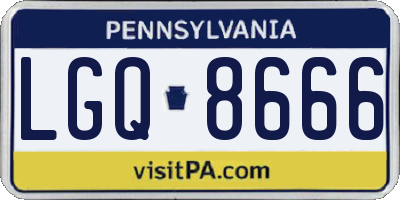 PA license plate LGQ8666