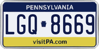 PA license plate LGQ8669