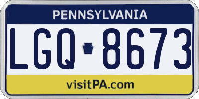 PA license plate LGQ8673