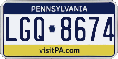 PA license plate LGQ8674