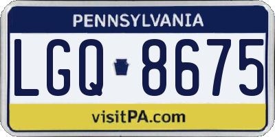 PA license plate LGQ8675