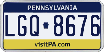 PA license plate LGQ8676