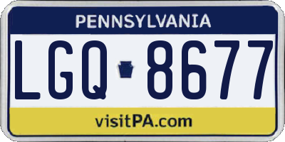 PA license plate LGQ8677