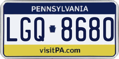 PA license plate LGQ8680