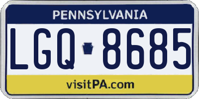 PA license plate LGQ8685