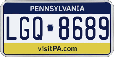 PA license plate LGQ8689