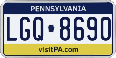 PA license plate LGQ8690
