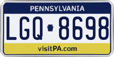 PA license plate LGQ8698