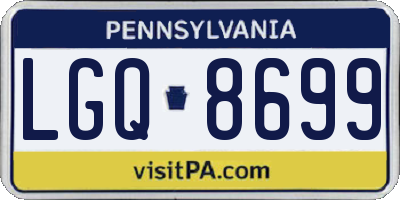PA license plate LGQ8699