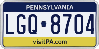 PA license plate LGQ8704