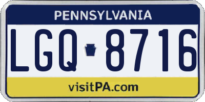 PA license plate LGQ8716
