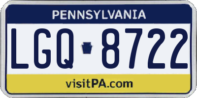 PA license plate LGQ8722