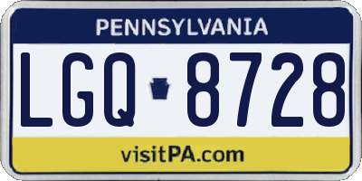 PA license plate LGQ8728