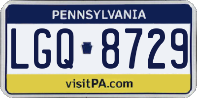 PA license plate LGQ8729
