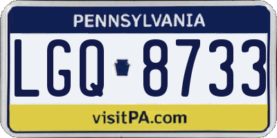 PA license plate LGQ8733