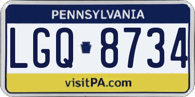 PA license plate LGQ8734