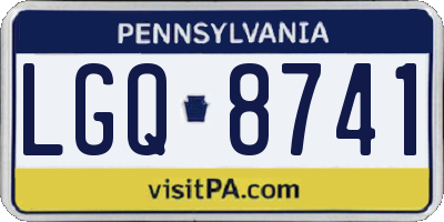 PA license plate LGQ8741