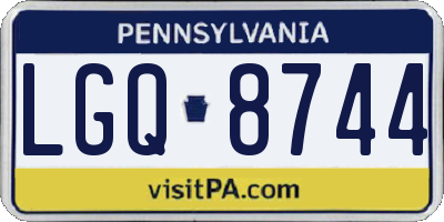 PA license plate LGQ8744