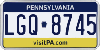 PA license plate LGQ8745