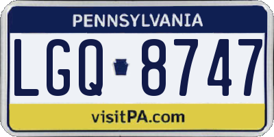 PA license plate LGQ8747