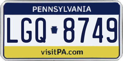 PA license plate LGQ8749