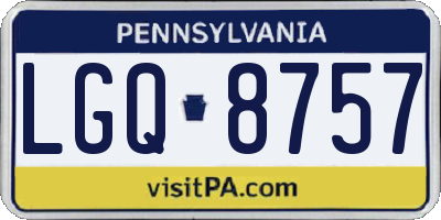 PA license plate LGQ8757