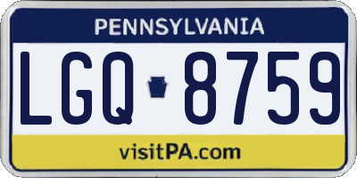 PA license plate LGQ8759