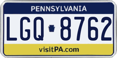 PA license plate LGQ8762
