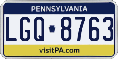 PA license plate LGQ8763