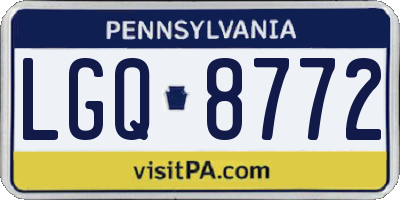 PA license plate LGQ8772