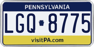 PA license plate LGQ8775